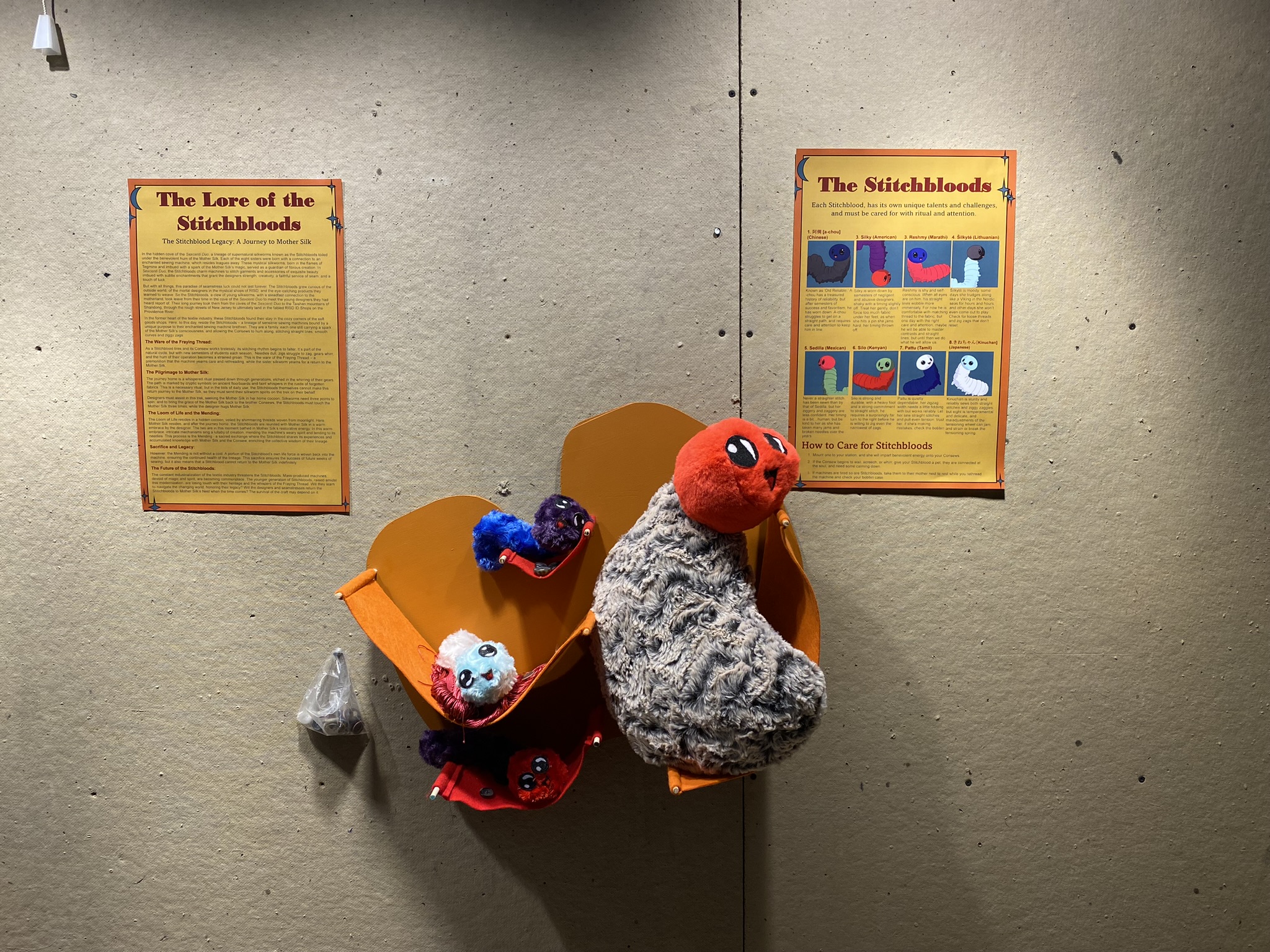 Installed Stitchworms with Nest, Lore, and Charactter profiles